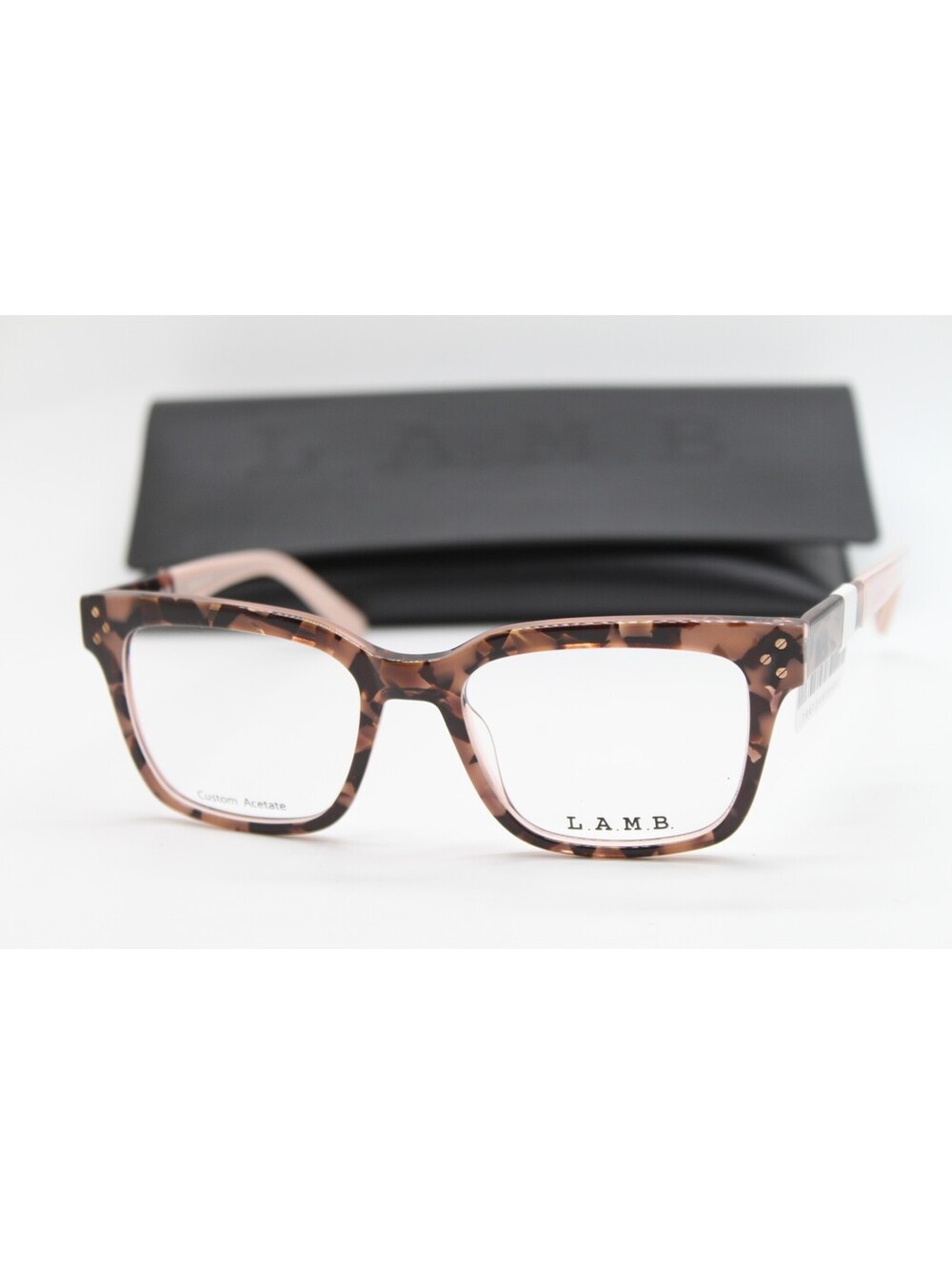 NEW L.A.M.B. LA079 PNK PINK TORTOISE AUTHENTIC EYEGLASSES W/CASE 52-18
